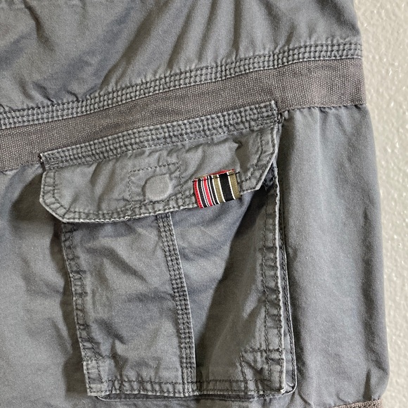 Y2k style Triple Five Soul Men's Gray Utility Cargo 90s Skater Shorts sz 36 - Picture 8 of 12